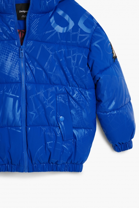 Geacă puffer albastră copii cu print Spiderman™
