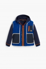 Jachetă utility neagră cu vestă teddy detașabilă