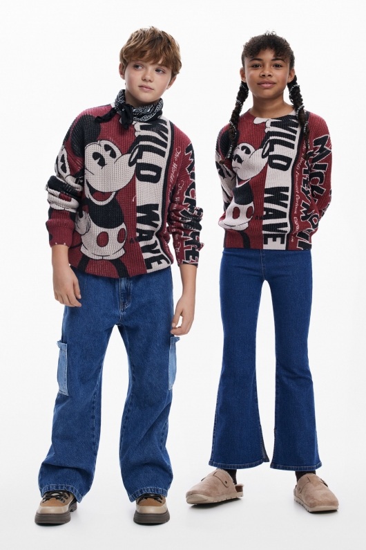 Pulover negru copii cu print Mickey Mouse™