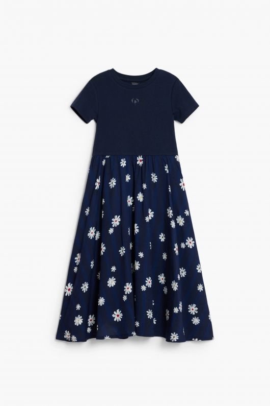 Rochie midi 2 în 1 cu pulover detașabil floral