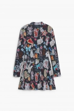 Rochie scurtă skater cu print multicolor pisici