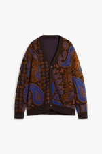 Cardigan paisley multicolor cu nasturi
