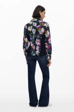 Cămașă slim cu imprimeu floral și mâneci lungi