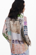 Cămașă multicoloră cu print boho vintage