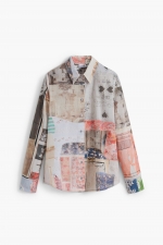 Cămașă multicoloră cu print boho vintage