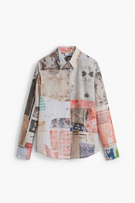 Cămașă multicoloră cu print boho vintage