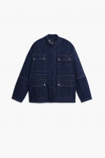 Jachetă denim scurtă trucker cu efect uzat