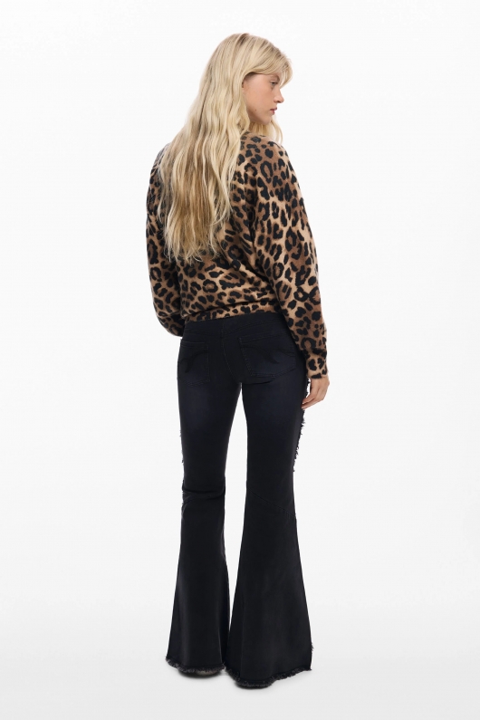Pulover animal print cu broderie Minnie Mouse™