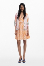 Cardigan multicolor tie-dye floral cu nasturi