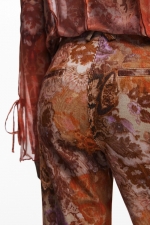 Pantaloni lungi paisley din catifea reiată