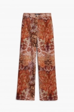 Pantaloni lungi paisley din catifea reiată