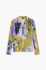 Cămașă slim cu print floral multicolor pliată