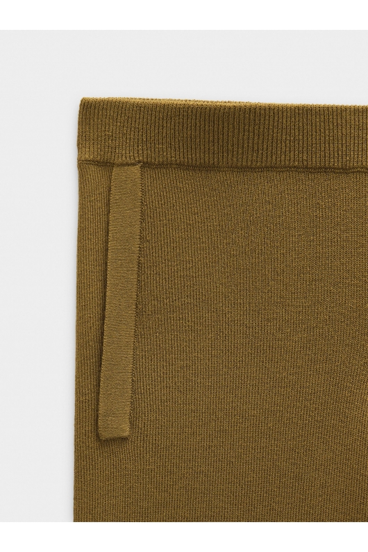 Pantaloni tricotati verzi cu benzi laterale