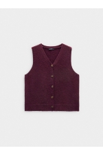 Vestă albastră din tricot cu decolteu în V