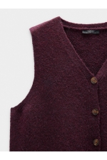 Vestă albastră din tricot cu decolteu în V