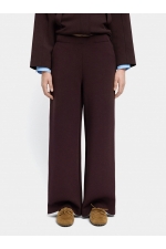 Pantaloni bordo drepți cu talie elastică