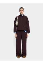 Pantaloni bordo drepți cu talie elastică