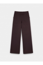 Pantaloni bordo drepți cu talie elastică