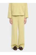 Pantaloni galbeni casual cu croi drept și elastic