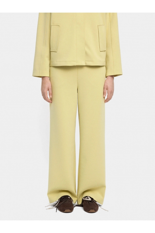 Pantaloni galbeni casual cu croi drept și elastic