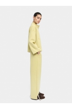 Pantaloni galbeni casual cu croi drept și elastic