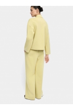 Pantaloni galbeni casual cu croi drept și elastic