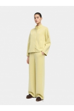 Pantaloni galbeni casual cu croi drept și elastic