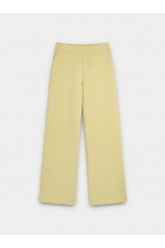 Pantaloni galbeni casual cu croi drept și elastic