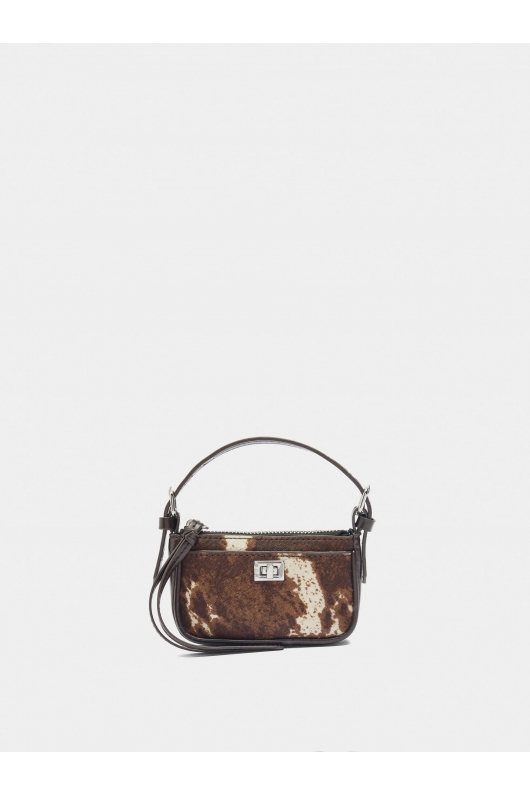 Geantă mini bag charm animal print cu ținte