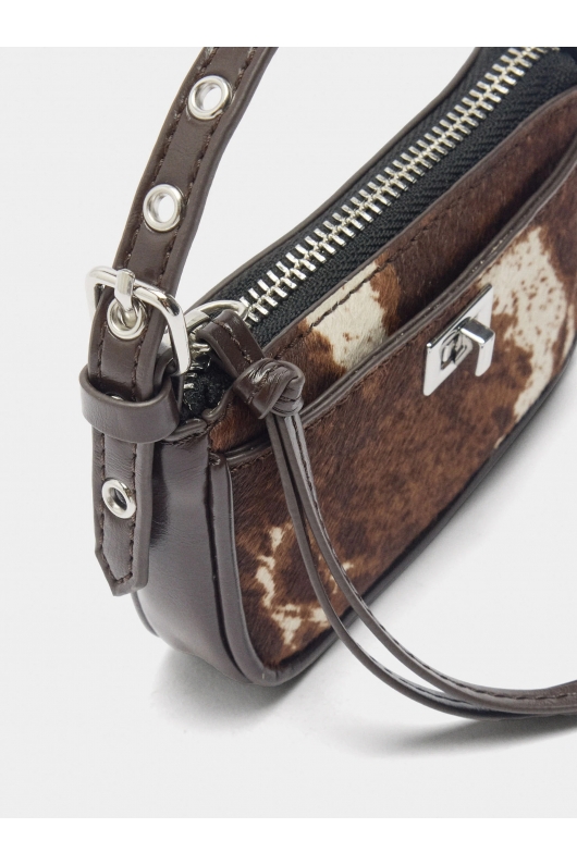 Geantă mini bag charm animal print cu ținte