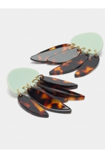 Cercei lungi multicolori din rășină tortoiseshell