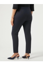 Pantaloni bleumarin slim cu talie medie și elastic