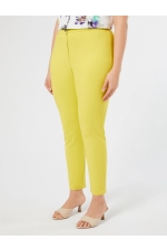 Pantaloni galben muștar slim conici cu buzunare