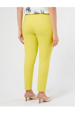 Pantaloni galben muștar slim conici cu buzunare