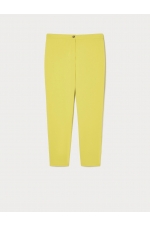 Pantaloni galben muștar slim conici cu buzunare