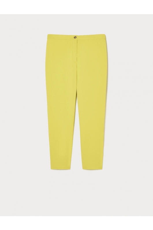 Pantaloni galben muștar slim conici cu buzunare