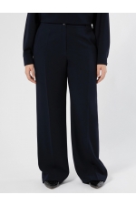 Pantaloni bleumarin straight din cady fluid
