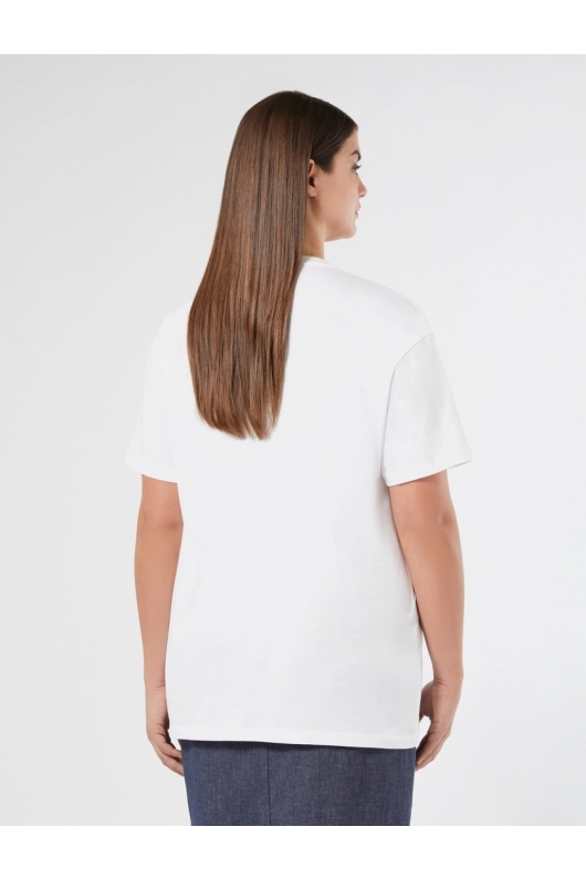 Tricou alb oversized cu pietre aplicate
