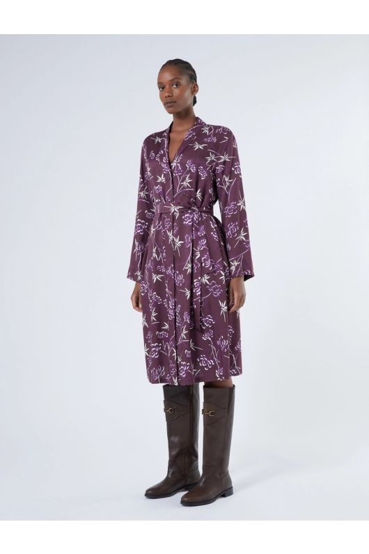 Rochie cămașă midi din vâscoză cu imprimeu multicolor