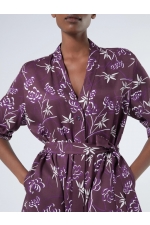 Rochie cămașă midi din vâscoză cu imprimeu multicolor