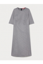 Rochie midi gri A-line houndstooth jacquard