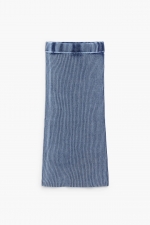 Fustă lungă gri din tricot cu croi drept