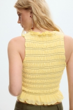 Top degrade galben-portocaliu fără mâneci