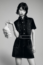 Rochie mini din denim albastru cu buzunare