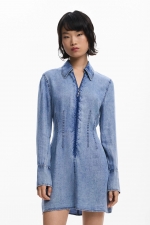 Rochie scurtă denim albastru deschis, slim