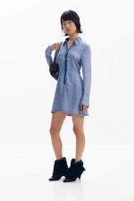 Rochie scurtă denim albastru deschis, slim