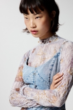 Rochie midi cu dantelă și print floral