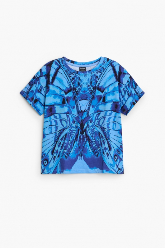 TRICOU ALBASTRU CU PRINT FLUTURE