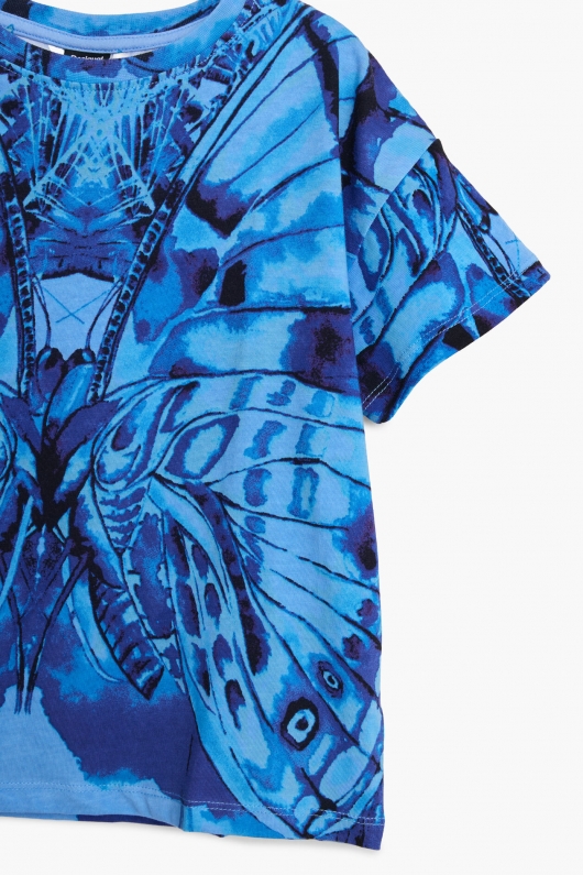 TRICOU ALBASTRU CU PRINT FLUTURE