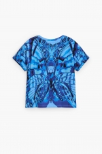 TRICOU ALBASTRU CU PRINT FLUTURE